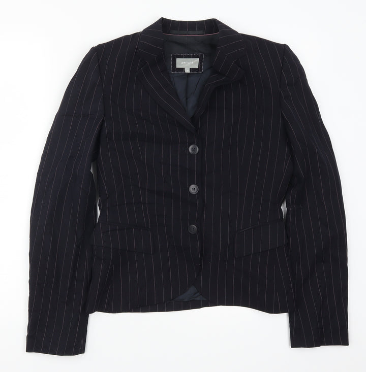 Per Una Womens Blue Striped Jacket Suit Jacket Size 10