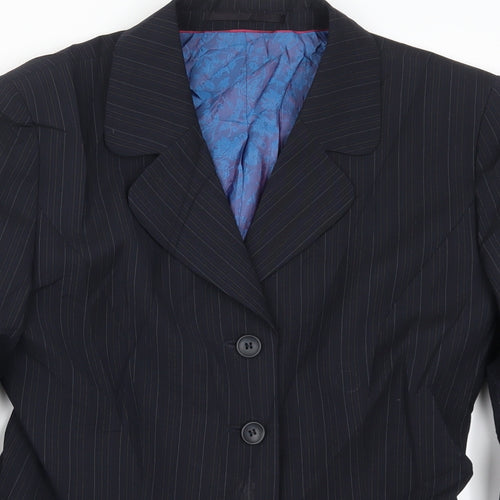 Wardrobes Womens Blue Striped  Jacket Suit Jacket Size 10