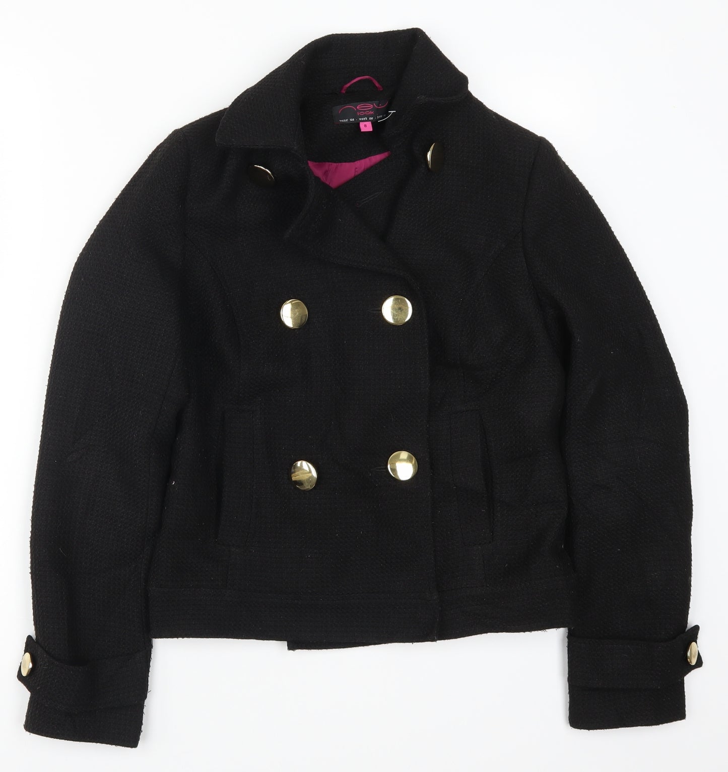 New Look Womens Black   Jacket Coat Size 8