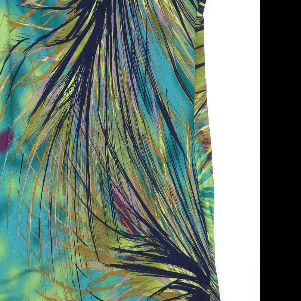 Per Una Womens Blue   Basic Tank Size 14  - Feather Print