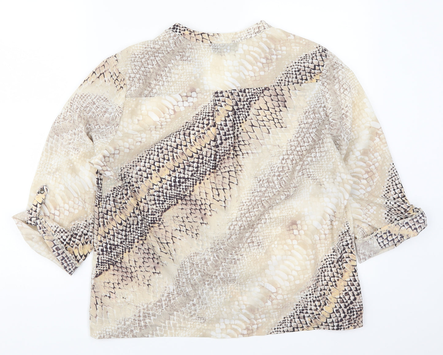 Wallis Womens Beige Animal Print  Basic Blouse Size M