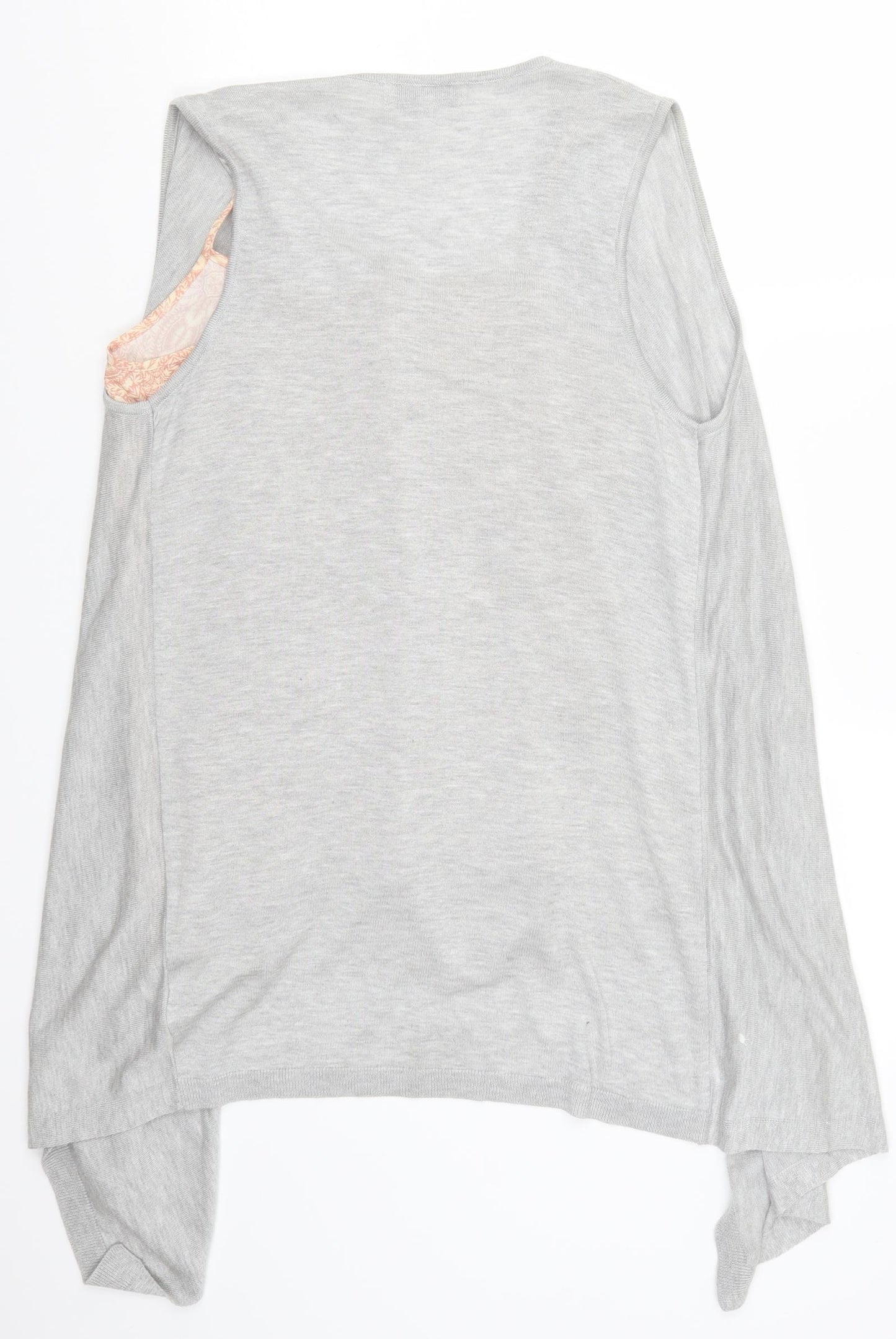 NEXT Womens Pink Geometric  Cardigan Jumper Size 14  - Grey Cardigan and Top All in One