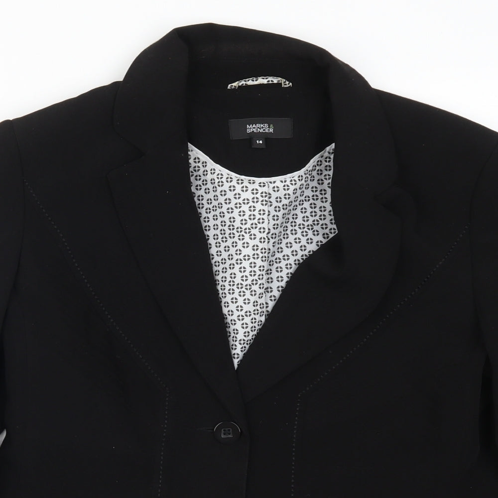 Marks and Spencer Womens Black   Jacket Suit Jacket Size 14