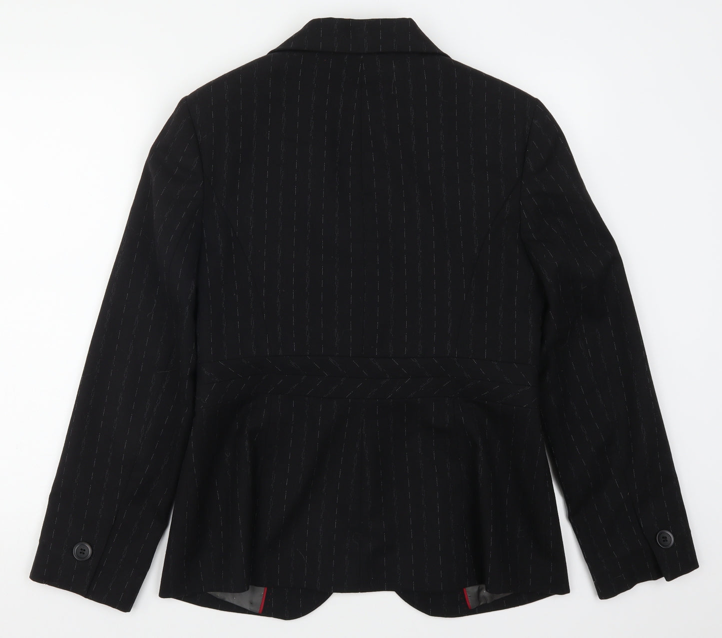 NEXT Womens Black Striped  Jacket Suit Jacket Size 14