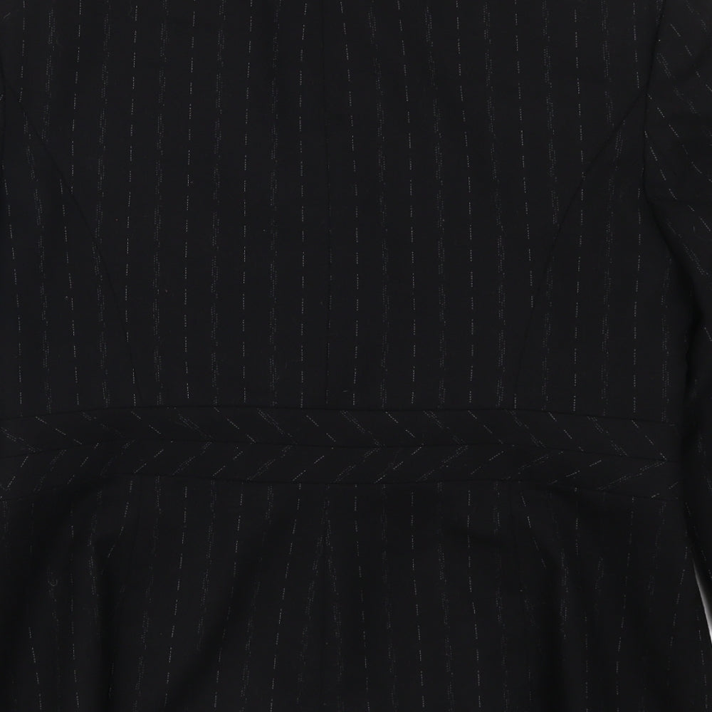 NEXT Womens Black Striped  Jacket Suit Jacket Size 14
