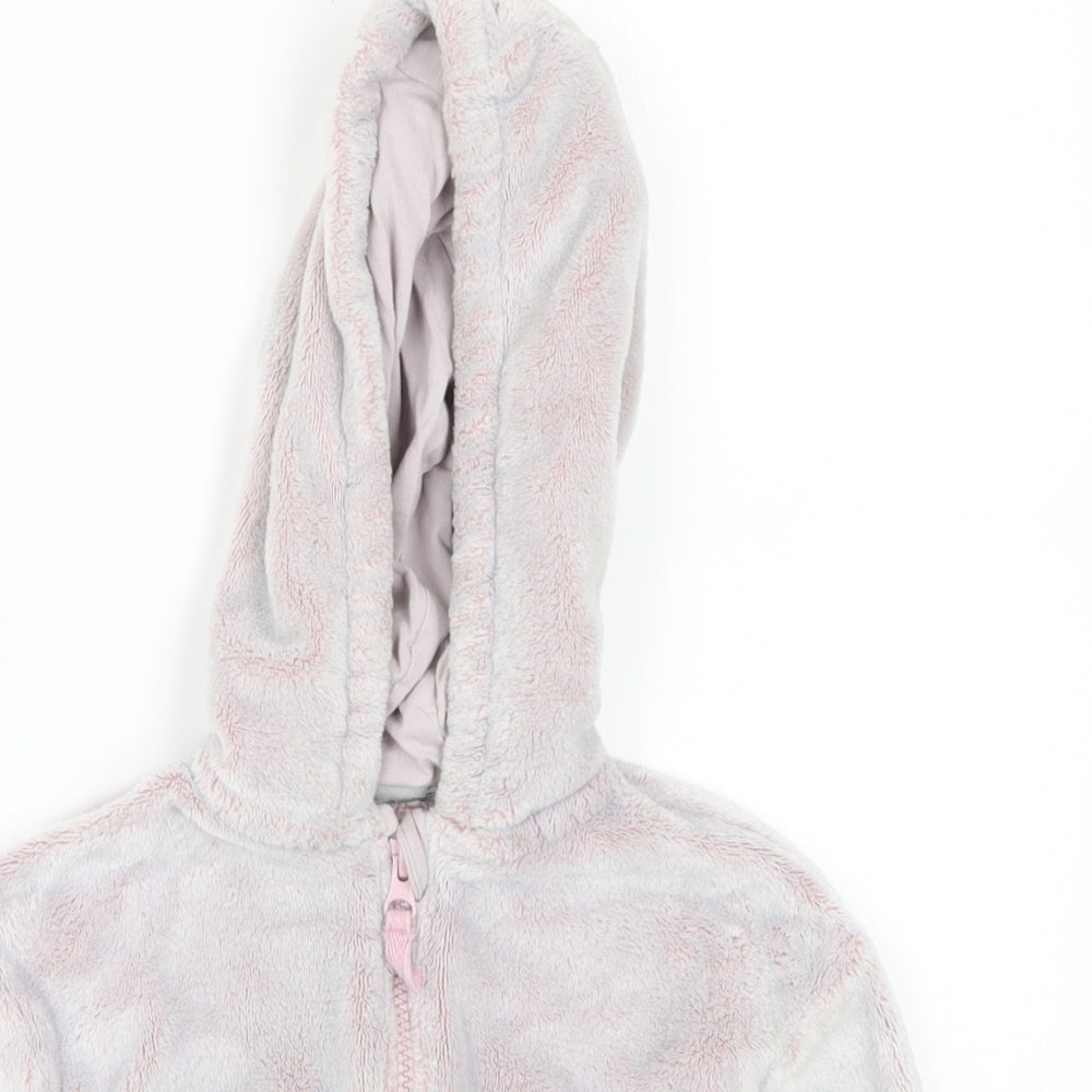 Marks and Spencer Girls Pink   Full Zip Hoodie Size 2-3 Years  - Grey