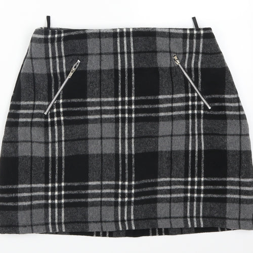 Select Womens Grey Check  Mini Skirt Size 12
