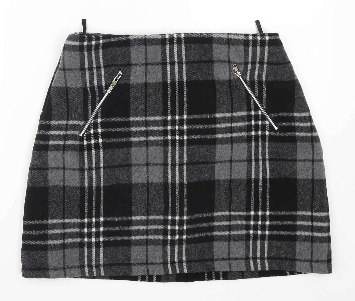 Select Womens Grey Check  Mini Skirt Size 12