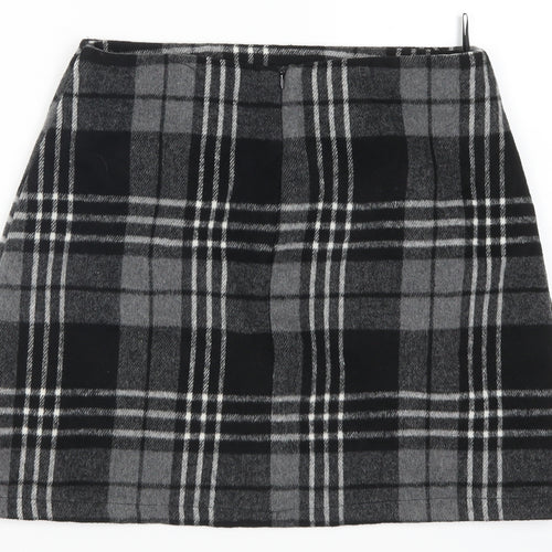 Select Womens Grey Check  Mini Skirt Size 12
