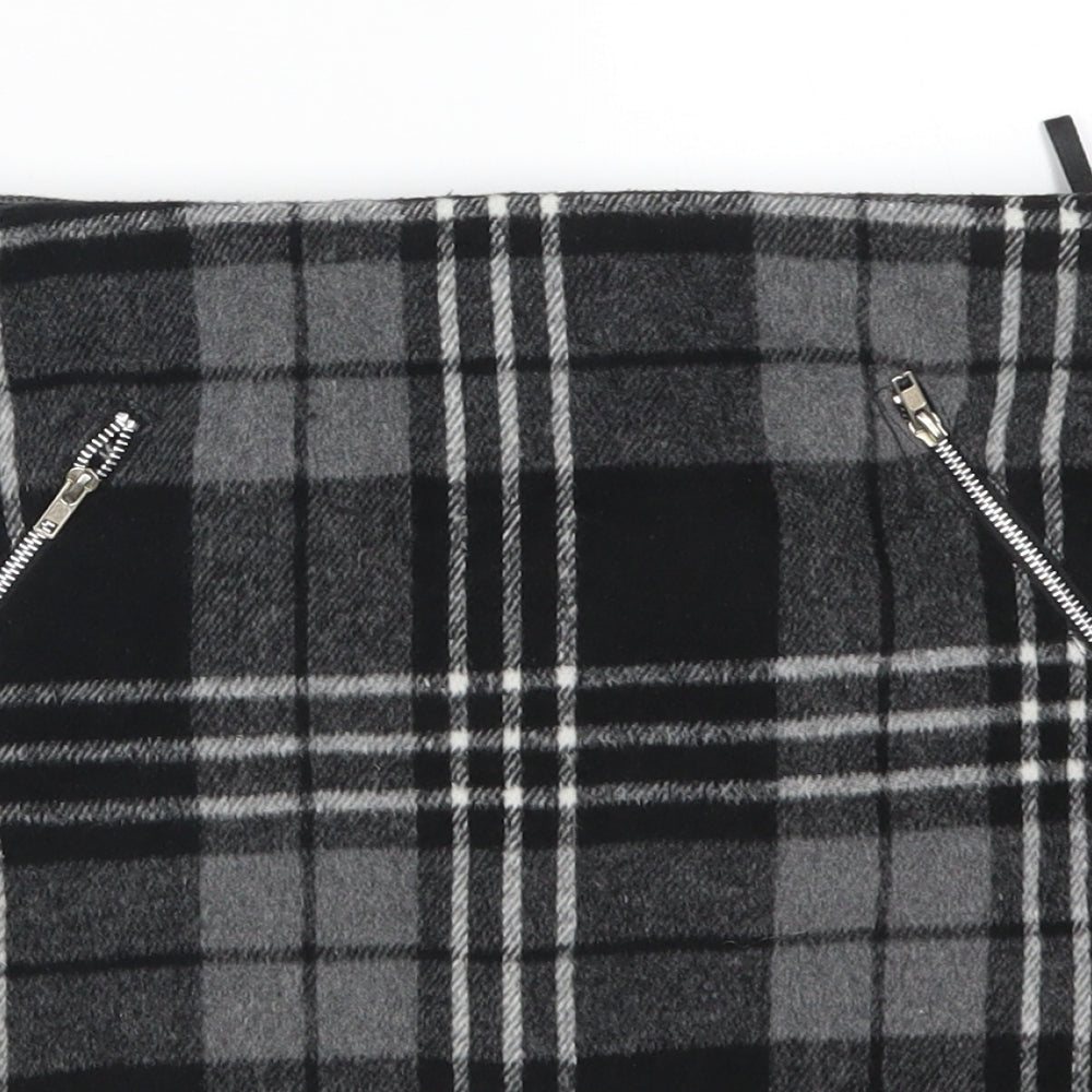 Select Womens Grey Check  Mini Skirt Size 12