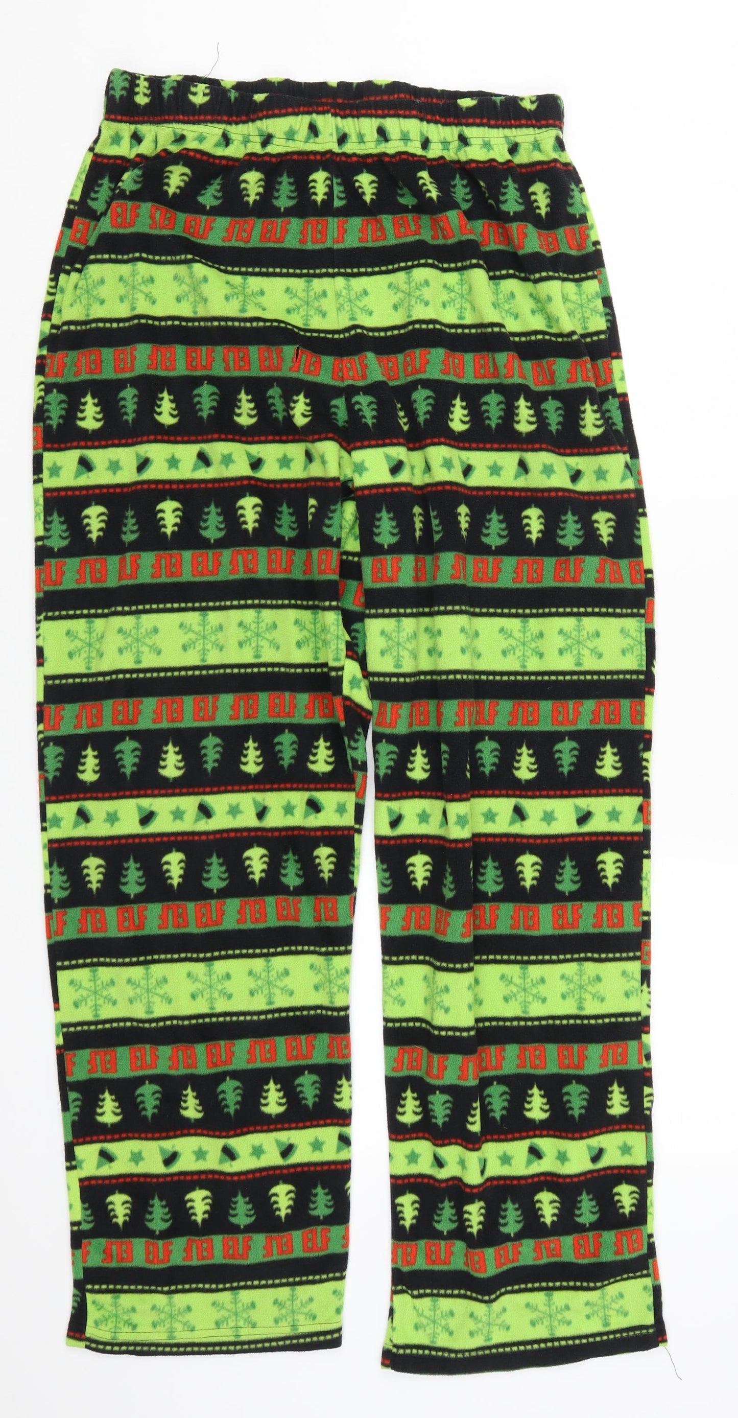 F&F Mens Green Geometric  Trousers  Size L L28 in - Elf Christmas Loungewear