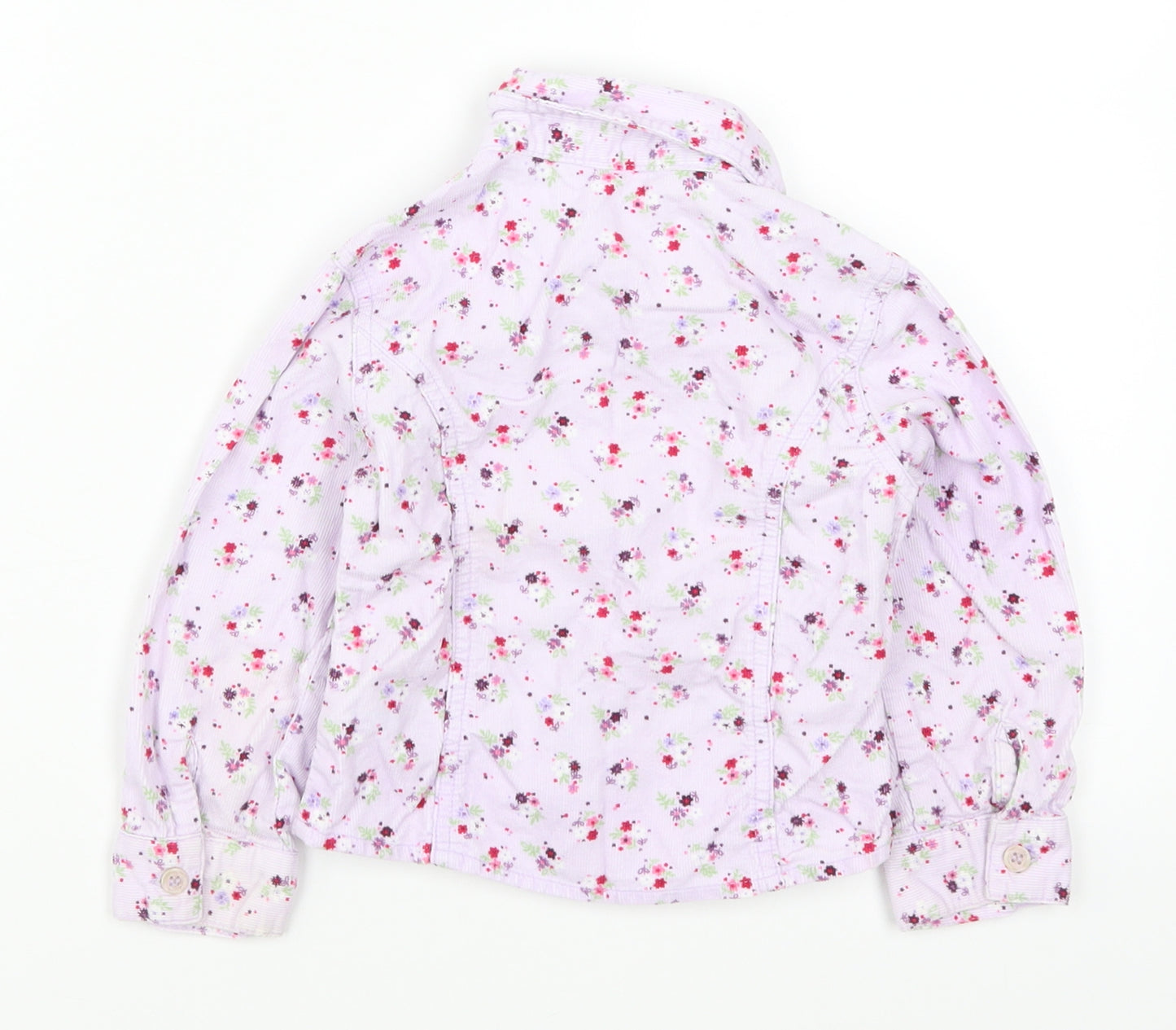 Mothercare Girls Purple Floral Corduroy Basic Button-Up Size 2-3 Years