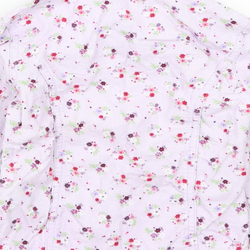 Mothercare Girls Purple Floral Corduroy Basic Button-Up Size 2-3 Years