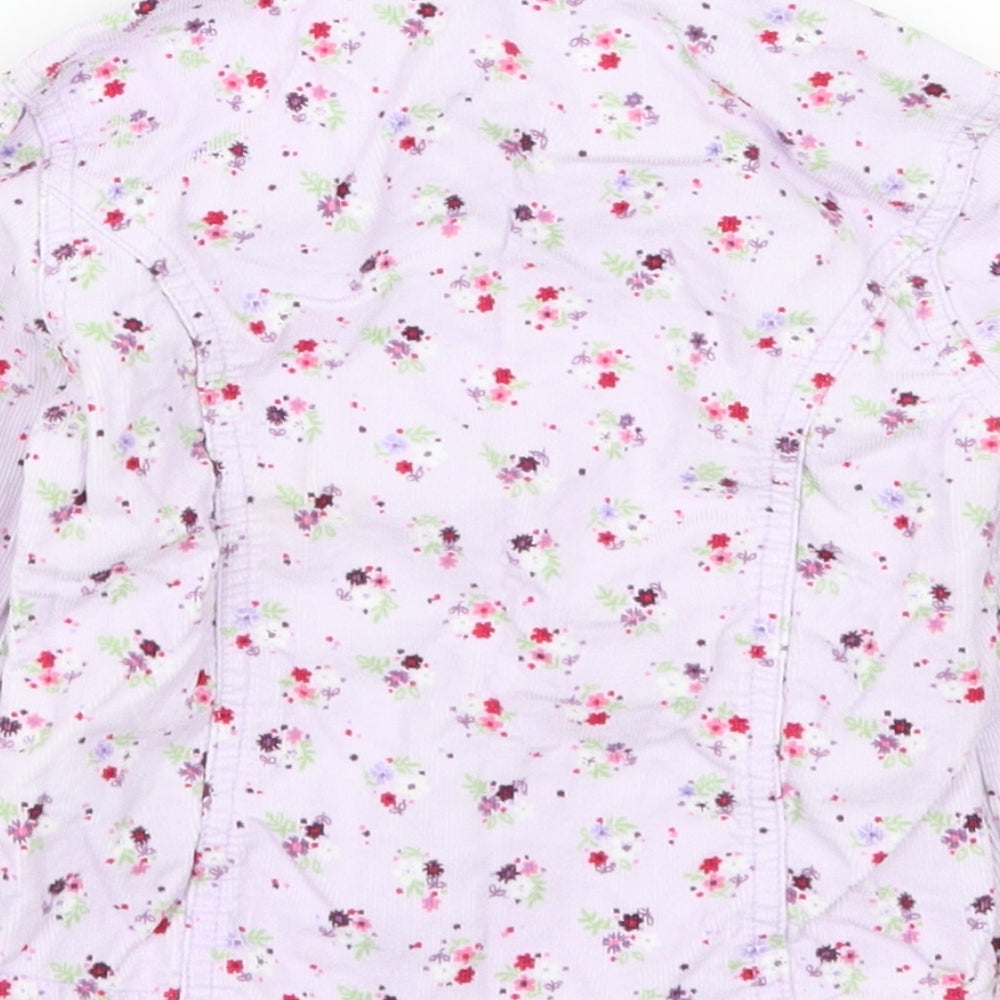 Mothercare Girls Purple Floral Corduroy Basic Button-Up Size 2-3 Years