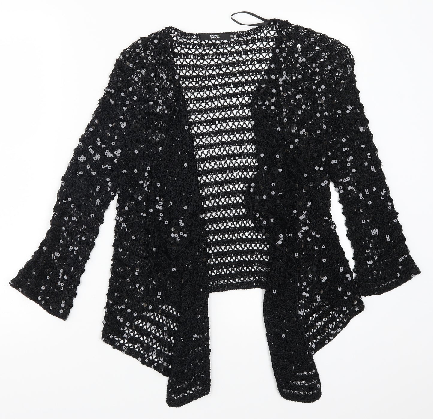 Marks and Spencer Womens Black  Knit Cardigan Jumper Size 12
