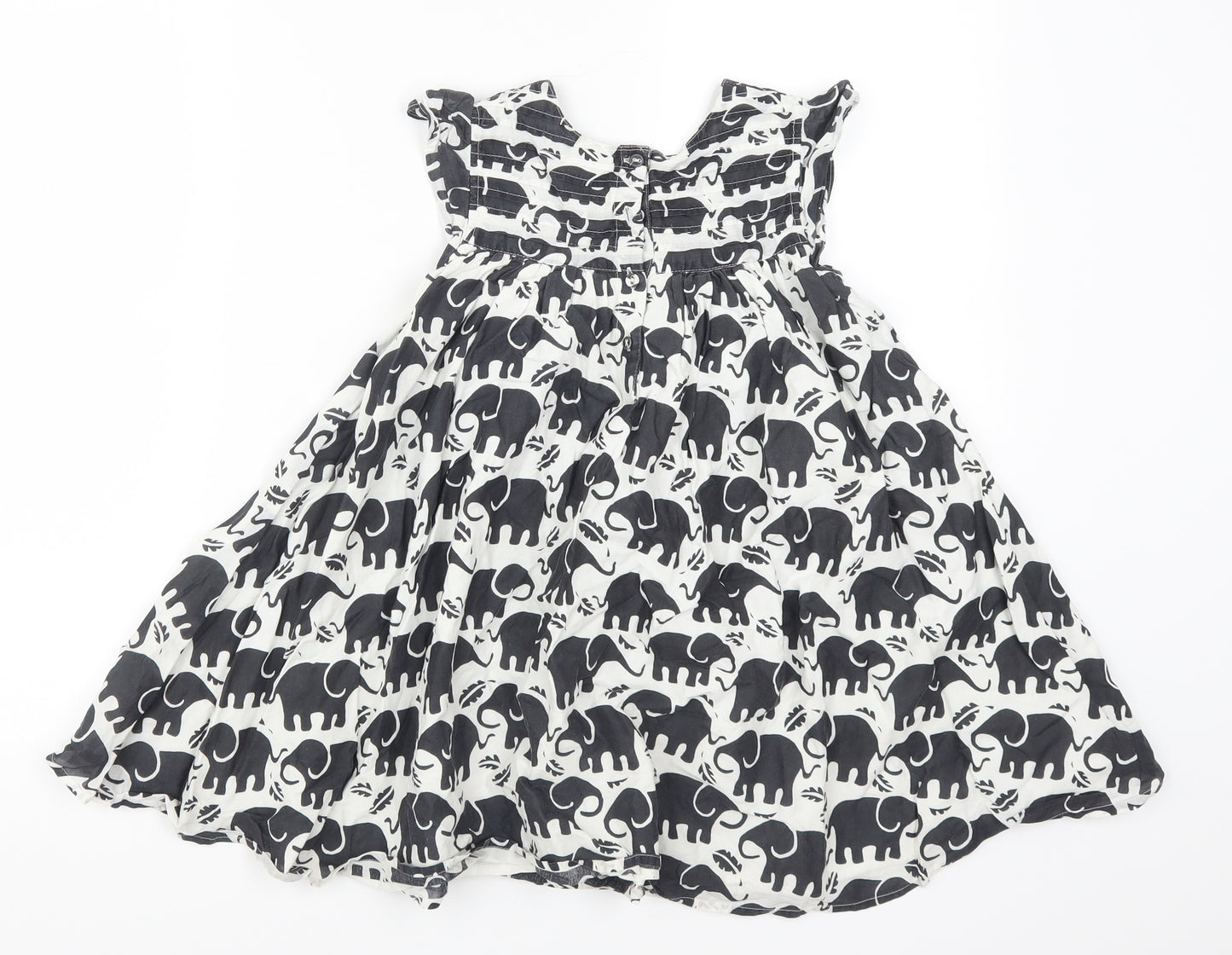 Marks and Spencer Girls Grey Animal Print  Skater Dress  Size 5-6 Years  - Elephant Print