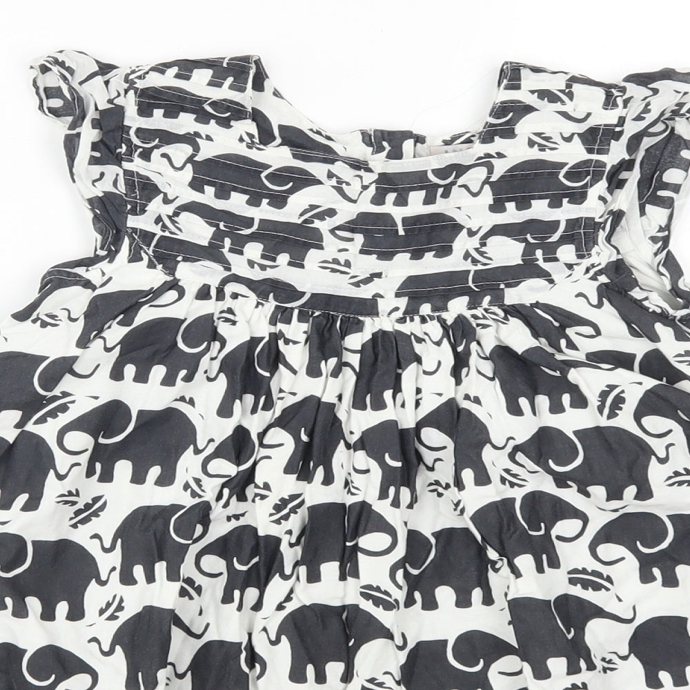 Marks and Spencer Girls Grey Animal Print  Skater Dress  Size 5-6 Years  - Elephant Print