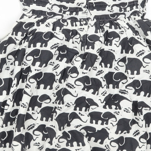 Marks and Spencer Girls Grey Animal Print  Skater Dress  Size 5-6 Years  - Elephant Print