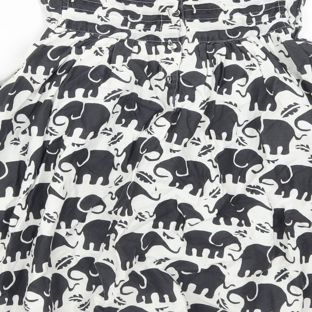 Marks and Spencer Girls Grey Animal Print  Skater Dress  Size 5-6 Years  - Elephant Print