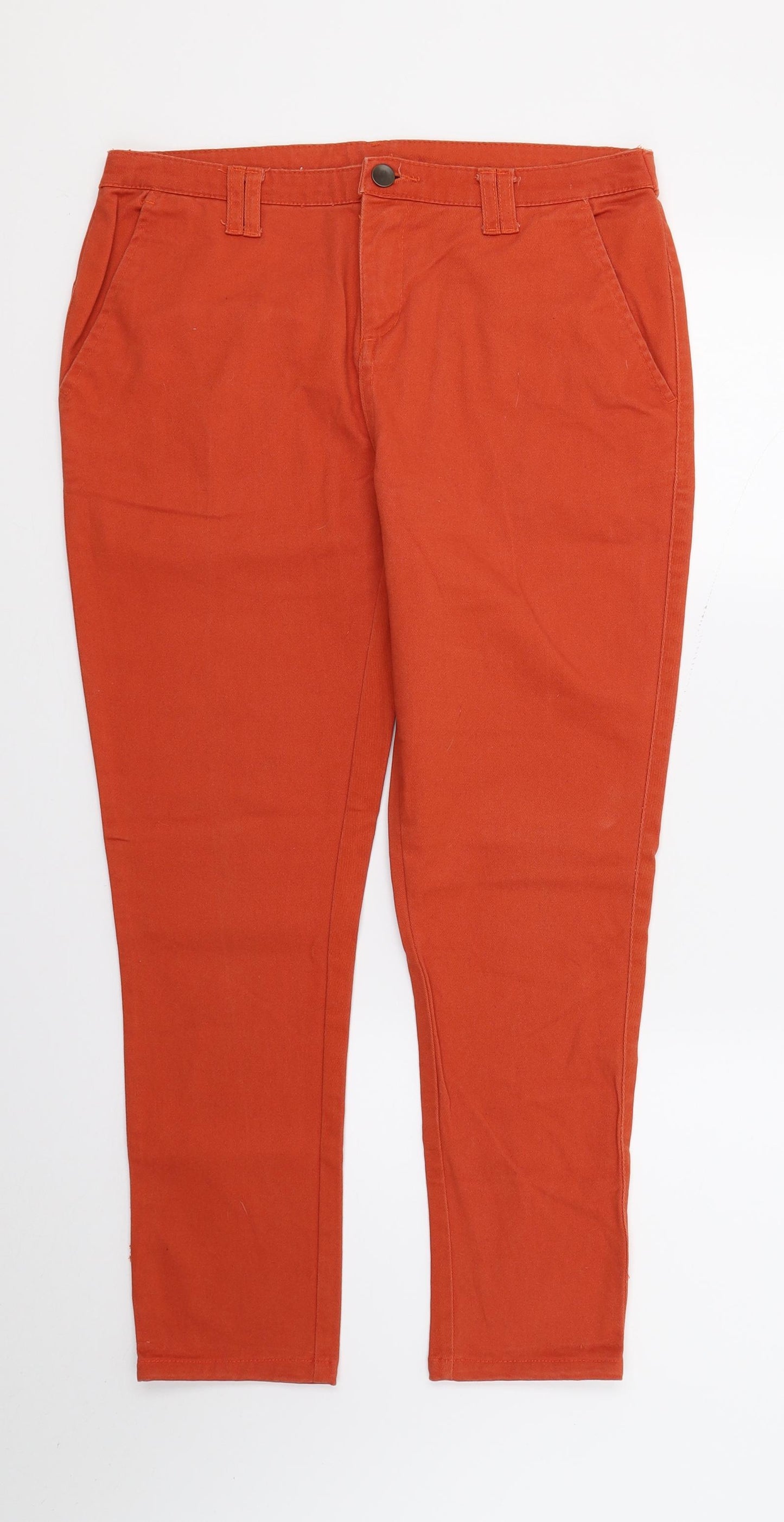 DenimCo Womens Orange  Denim Skinny Jeans Size 12 L26 in