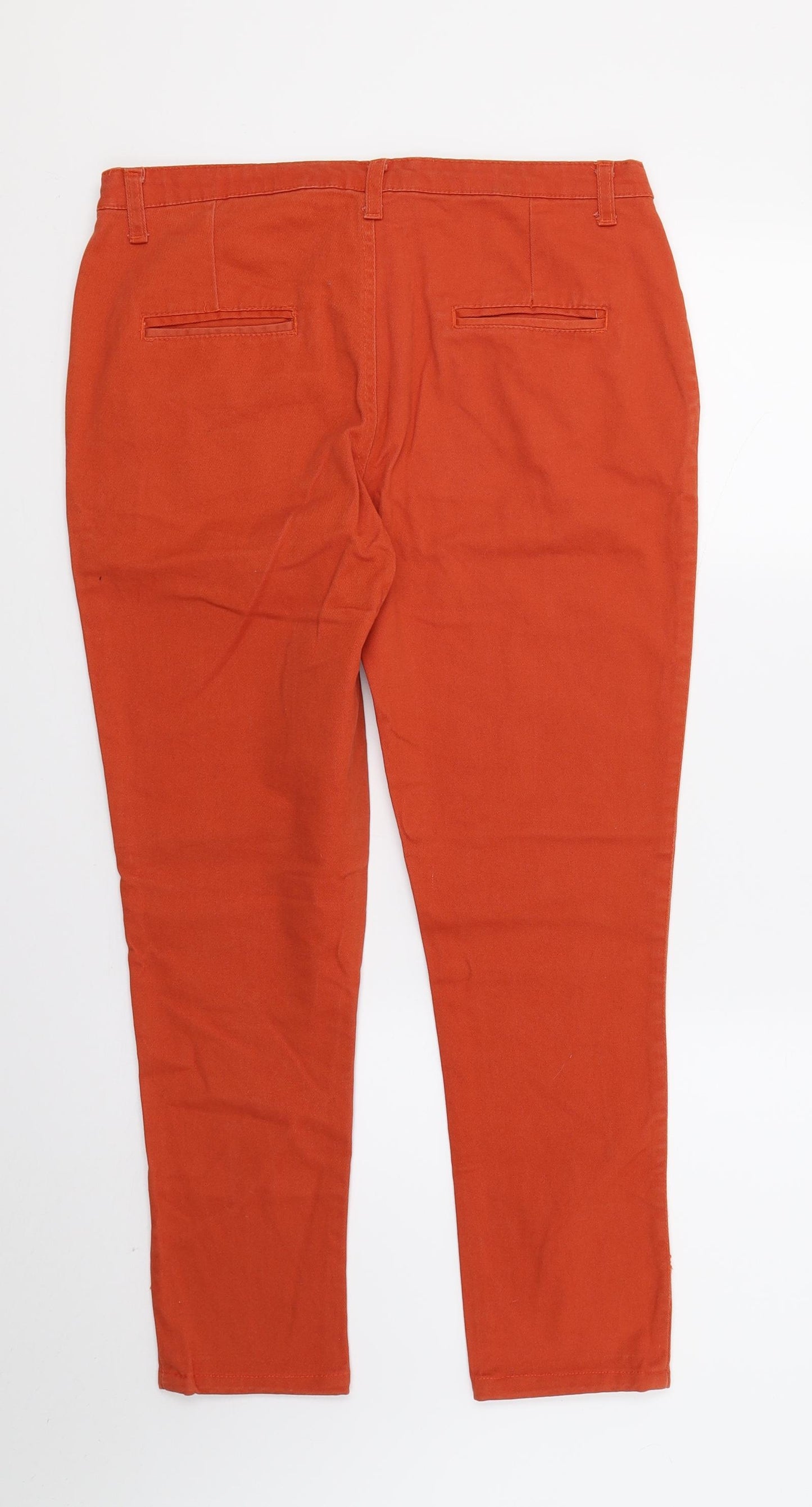 DenimCo Womens Orange  Denim Skinny Jeans Size 12 L26 in
