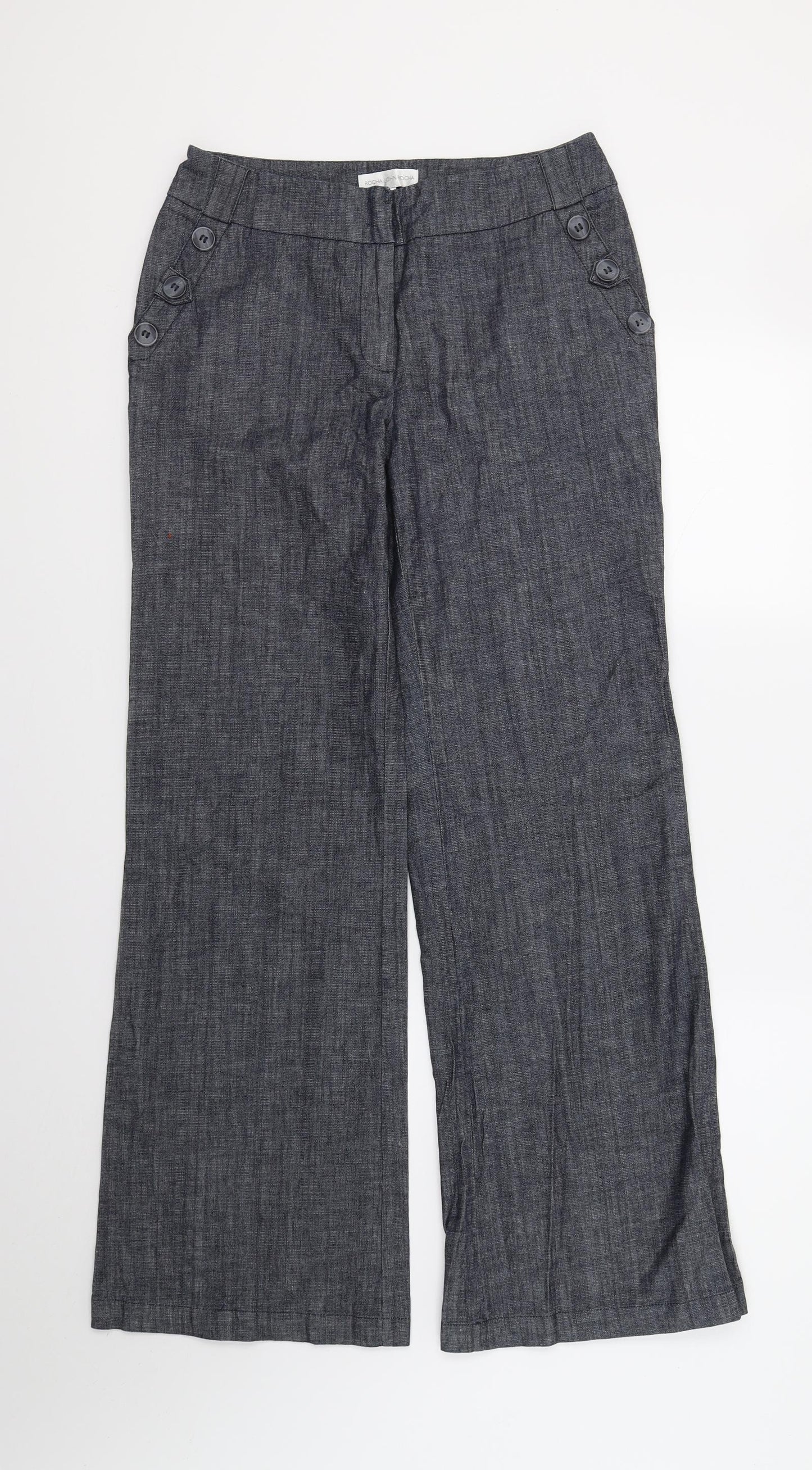 Rocha John Rocha Womens Blue   Trousers  Size 10 L30 in