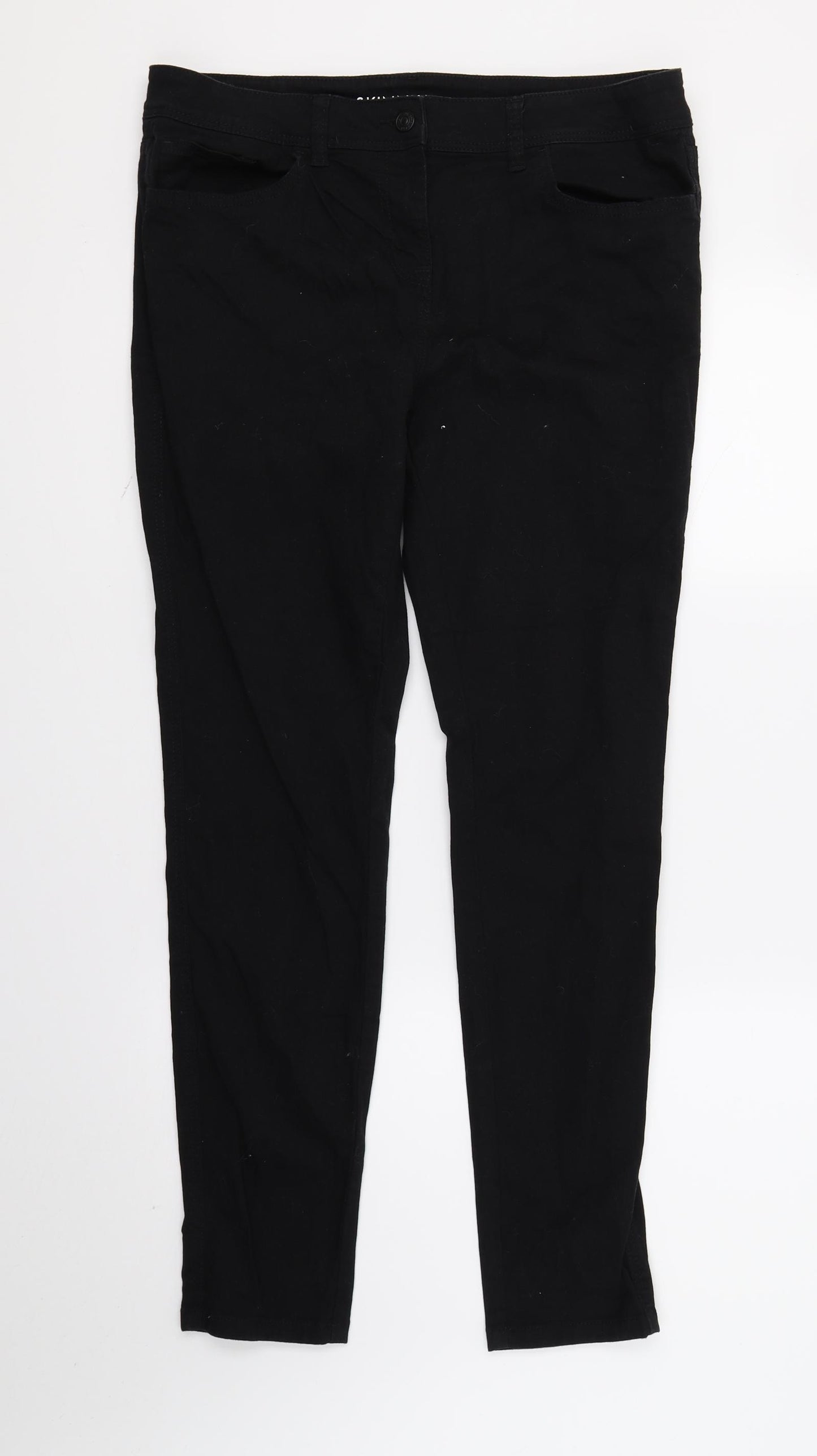NEXT Womens Black  Denim Skinny Jeans Size 14 L28 in