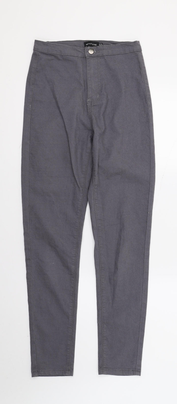 PRETTYLITTLETHING Womens Grey Denim Skinny Jeans Size 8 L28 in