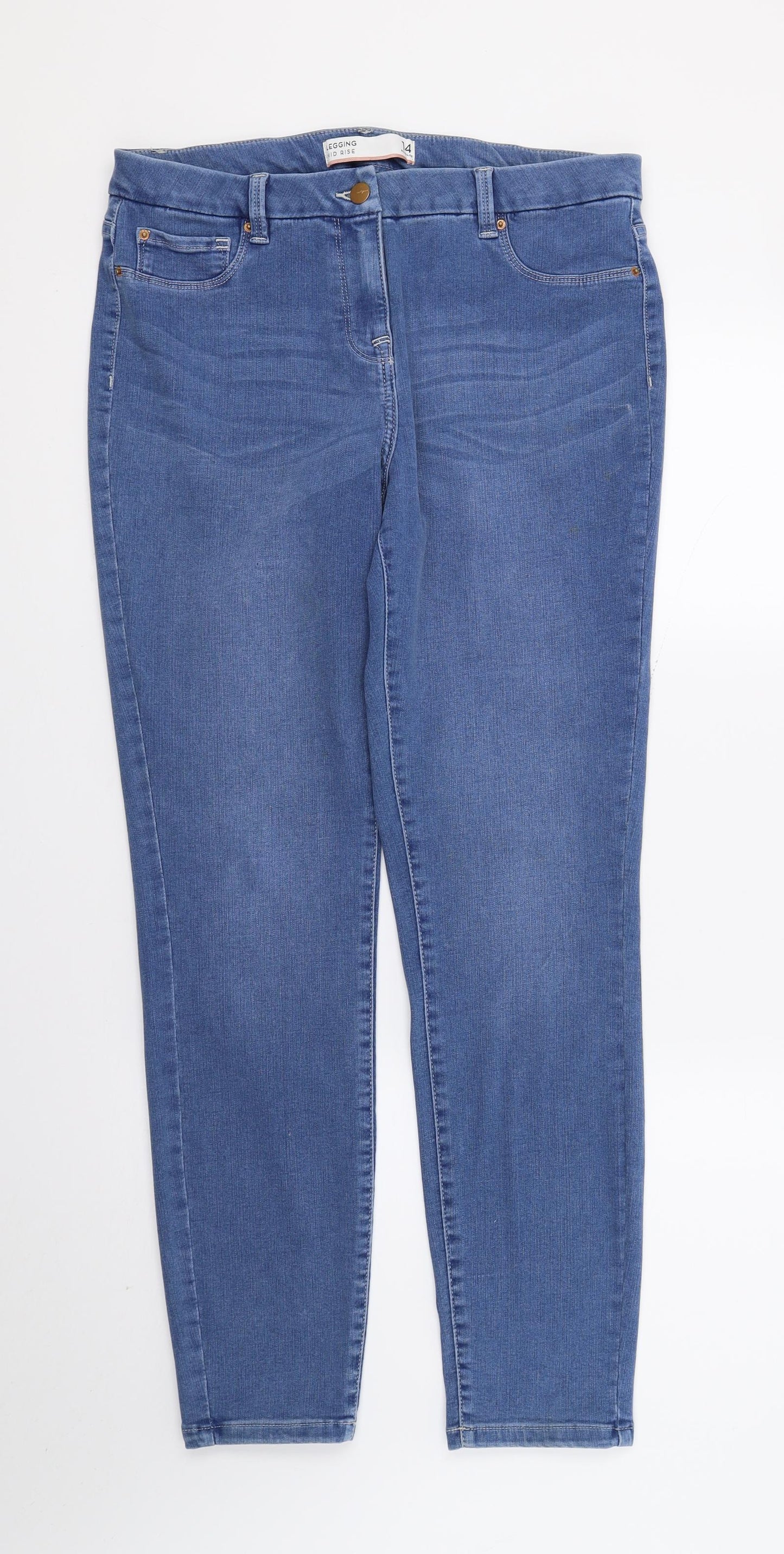 NEXT Womens Blue  Denim Jegging Trousers Size 14 L28 in