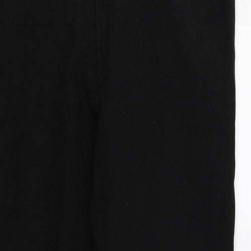 M&S Womens Black  Denim Wide-Leg Jeans Size 18 L28 in