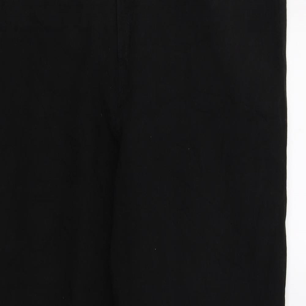 M&S Womens Black  Denim Wide-Leg Jeans Size 18 L28 in