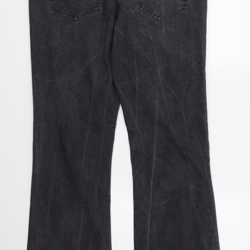 M&Co Womens Black  Denim Wide-Leg Jeans Size 16 L38 in