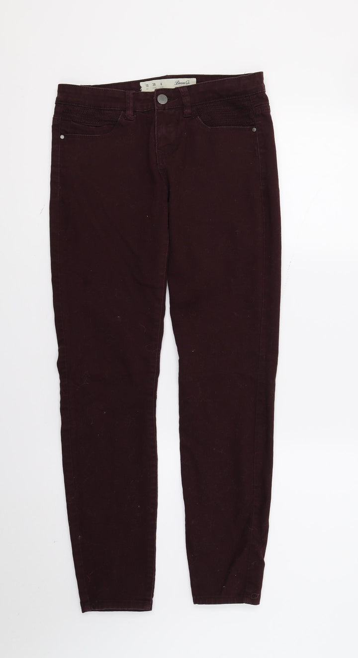DenimCo Womens Purple  Denim Skinny Jeans Size 10 L28 in