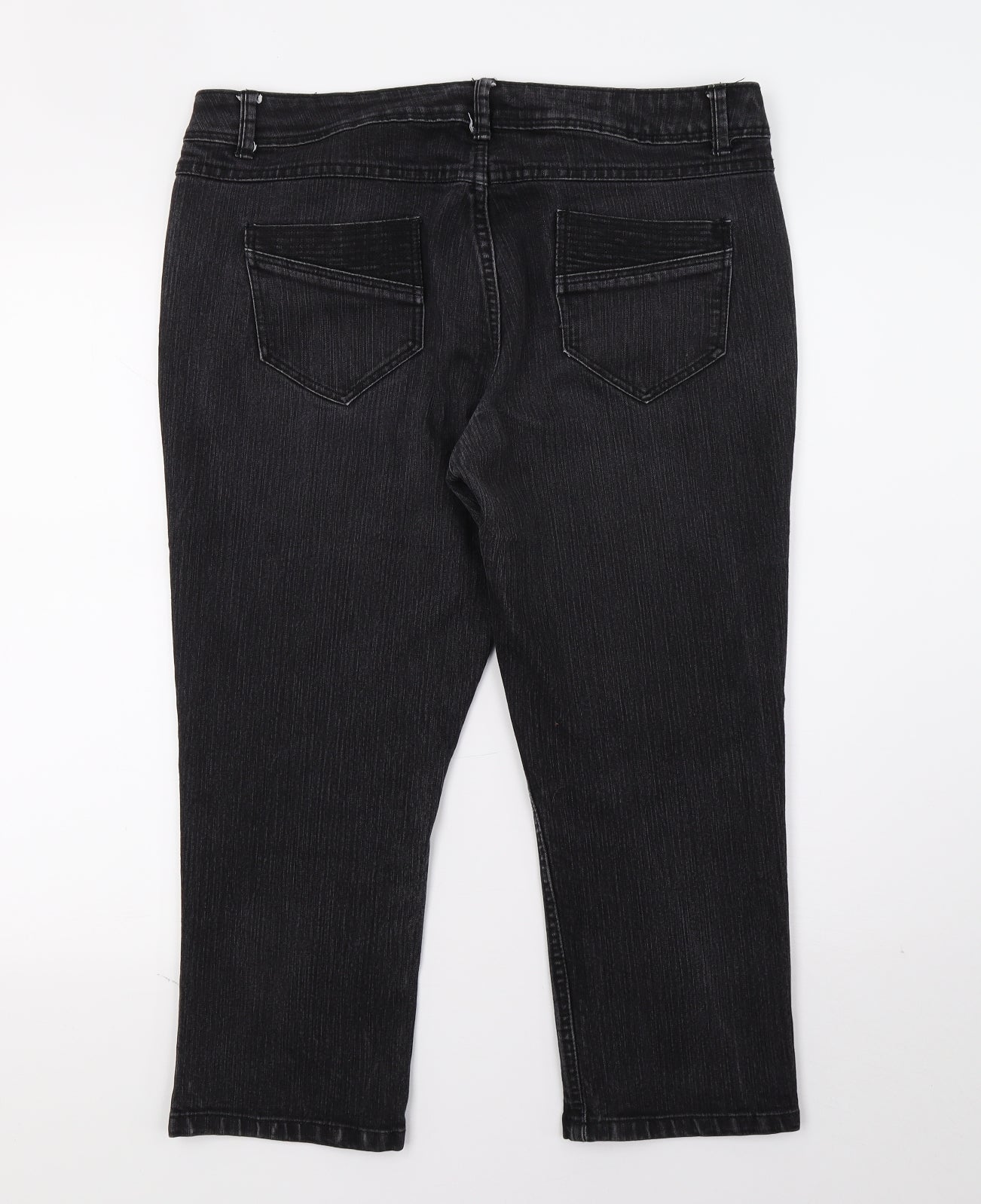 George Womens Black  Denim Straight Jeans Size 16 L21.5 in