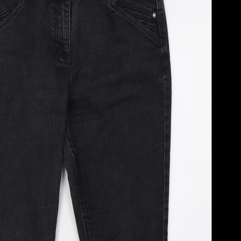 George Womens Black  Denim Straight Jeans Size 16 L21.5 in