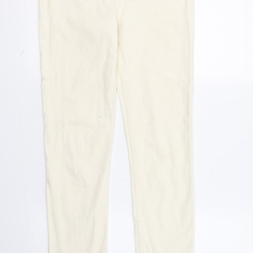 DenimCo Womens Ivory  Denim Straight Jeans Size 8 L30 in