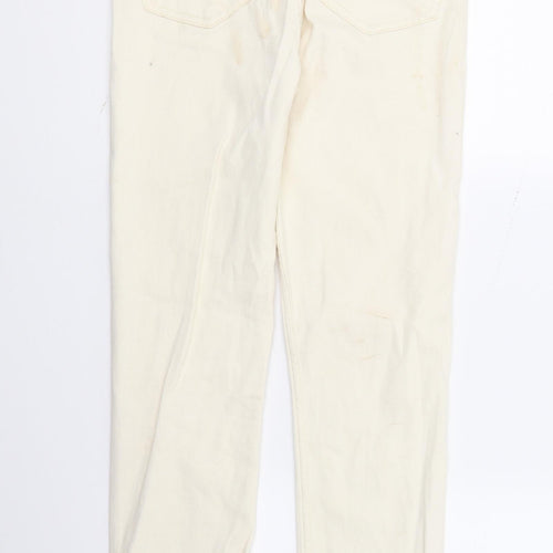 DenimCo Womens Ivory  Denim Straight Jeans Size 8 L30 in