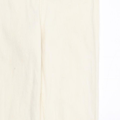 DenimCo Womens Ivory  Denim Straight Jeans Size 8 L30 in