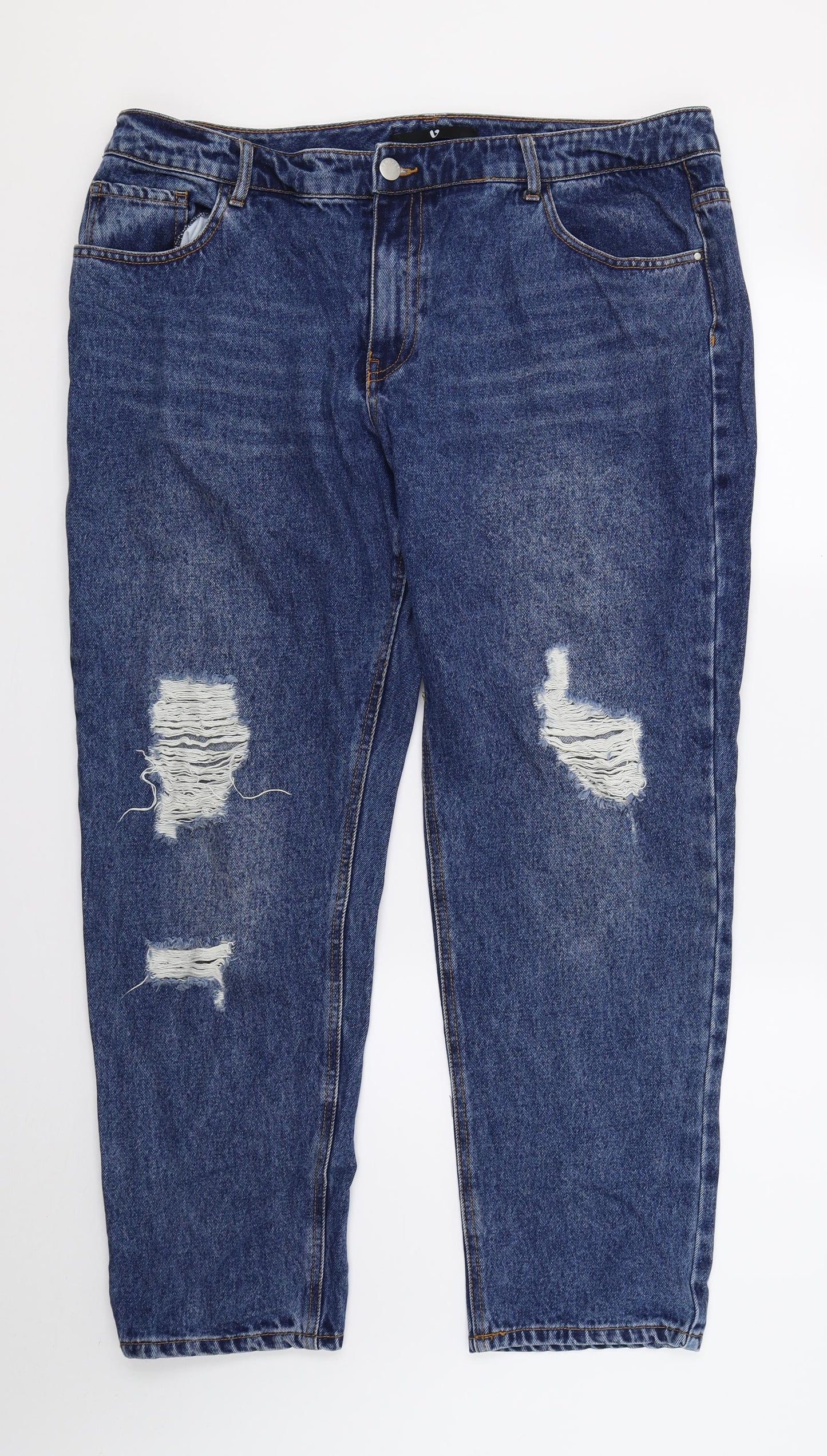 Very Womens Blue  Denim Mom Jeans Size 18 L28 in