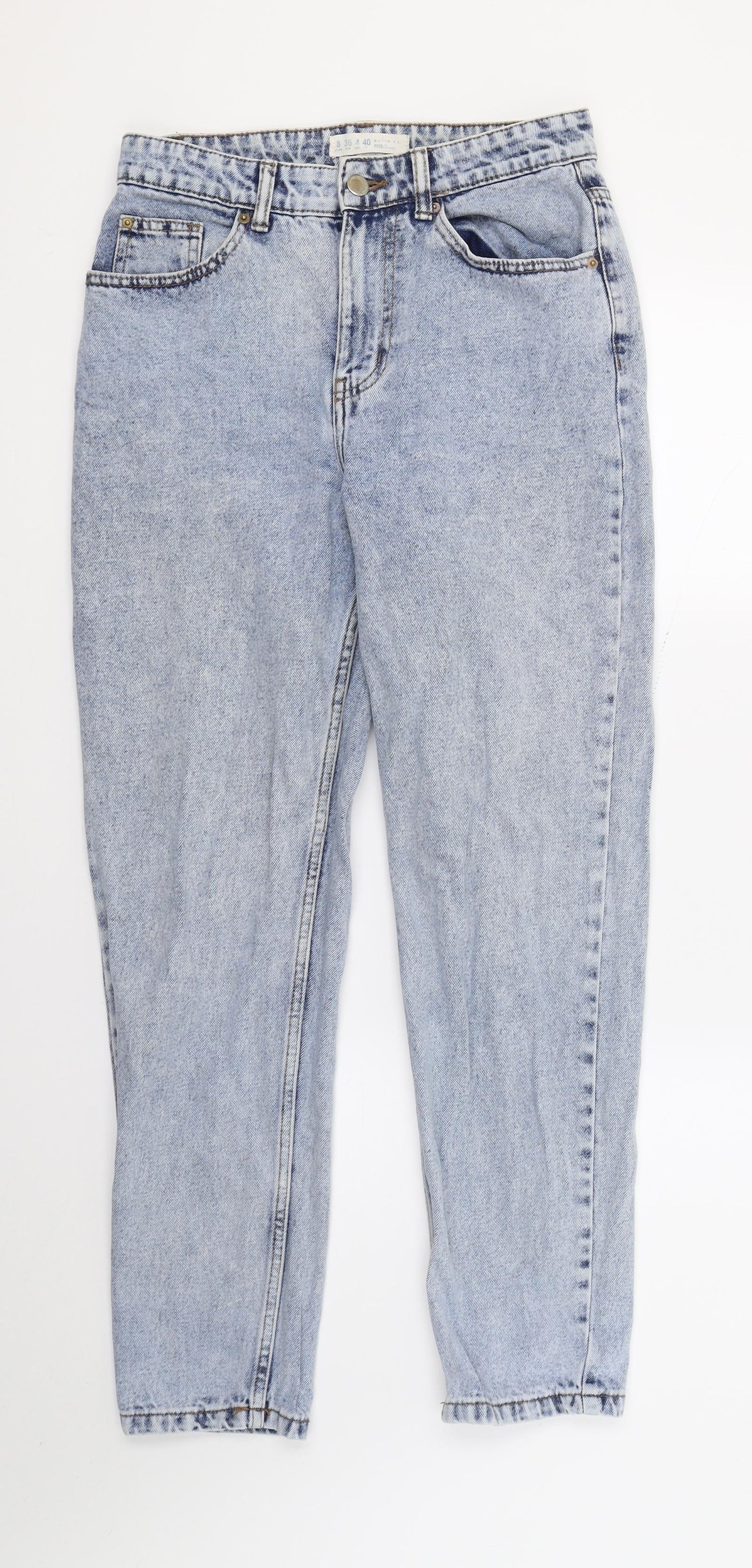 DenimCo Womens Blue  Denim Straight Jeans Size 8 L26.5 in