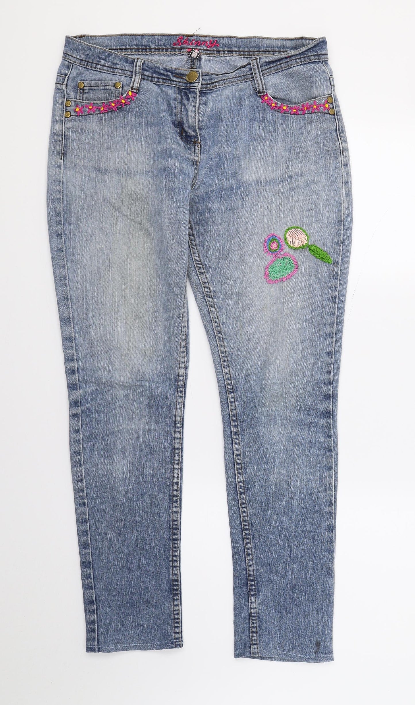 DenimCo Womens Blue  Denim Skinny Jeans Size 10 L27 in