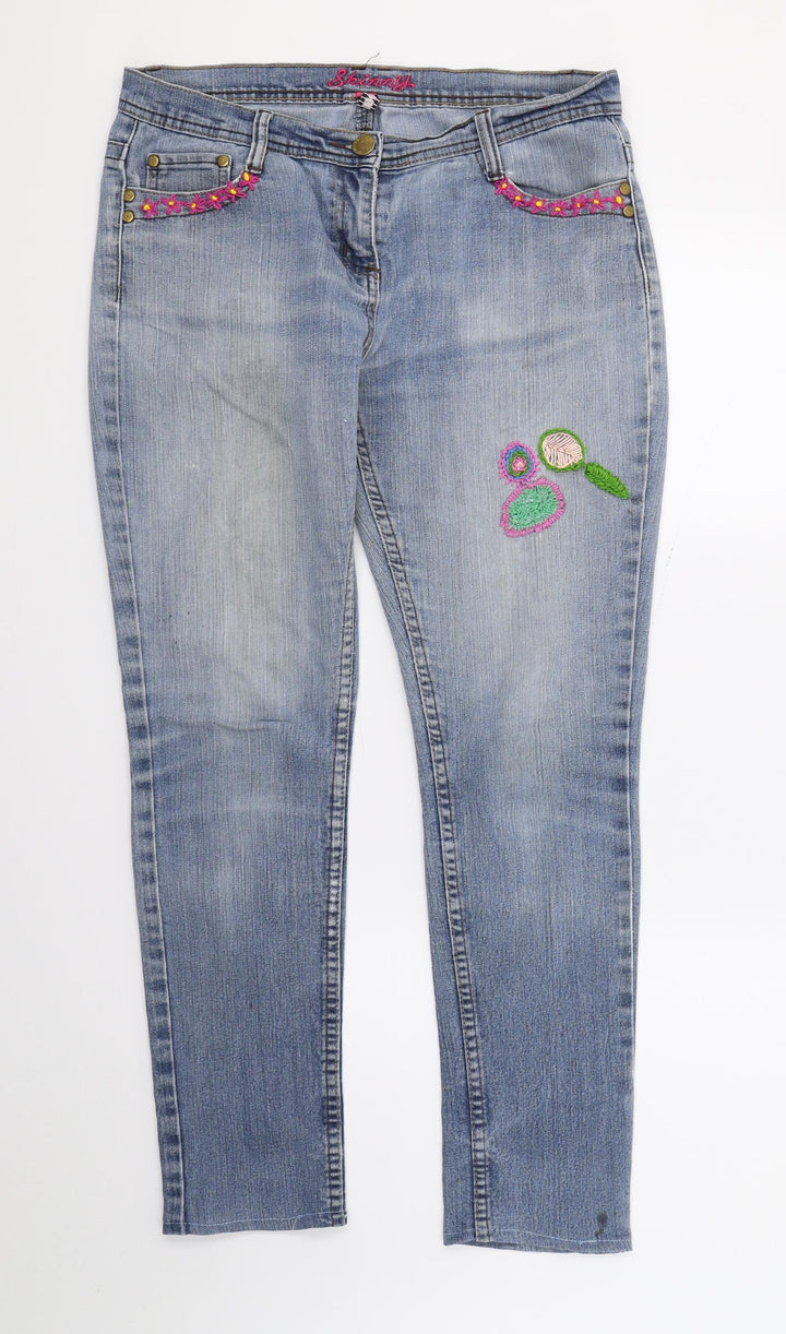 DenimCo Womens Blue  Denim Skinny Jeans Size 10 L27 in