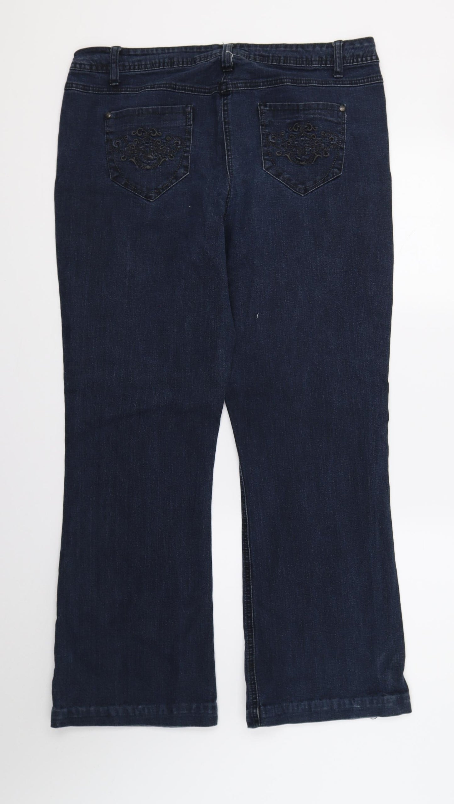 Moda Womens Blue  Denim Bootcut Jeans Size 16 L28 in