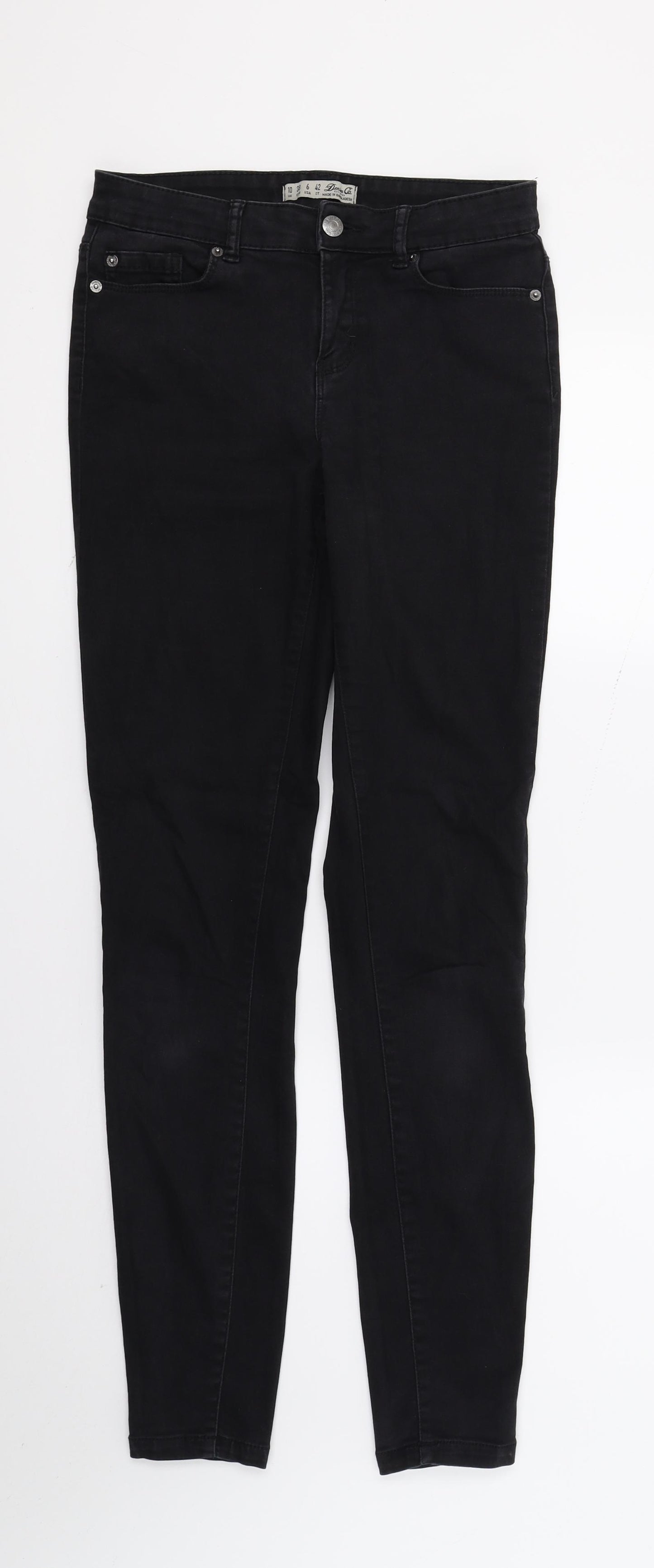 DenimCo Womens Black  Denim Skinny Jeans Size 10 L30 in