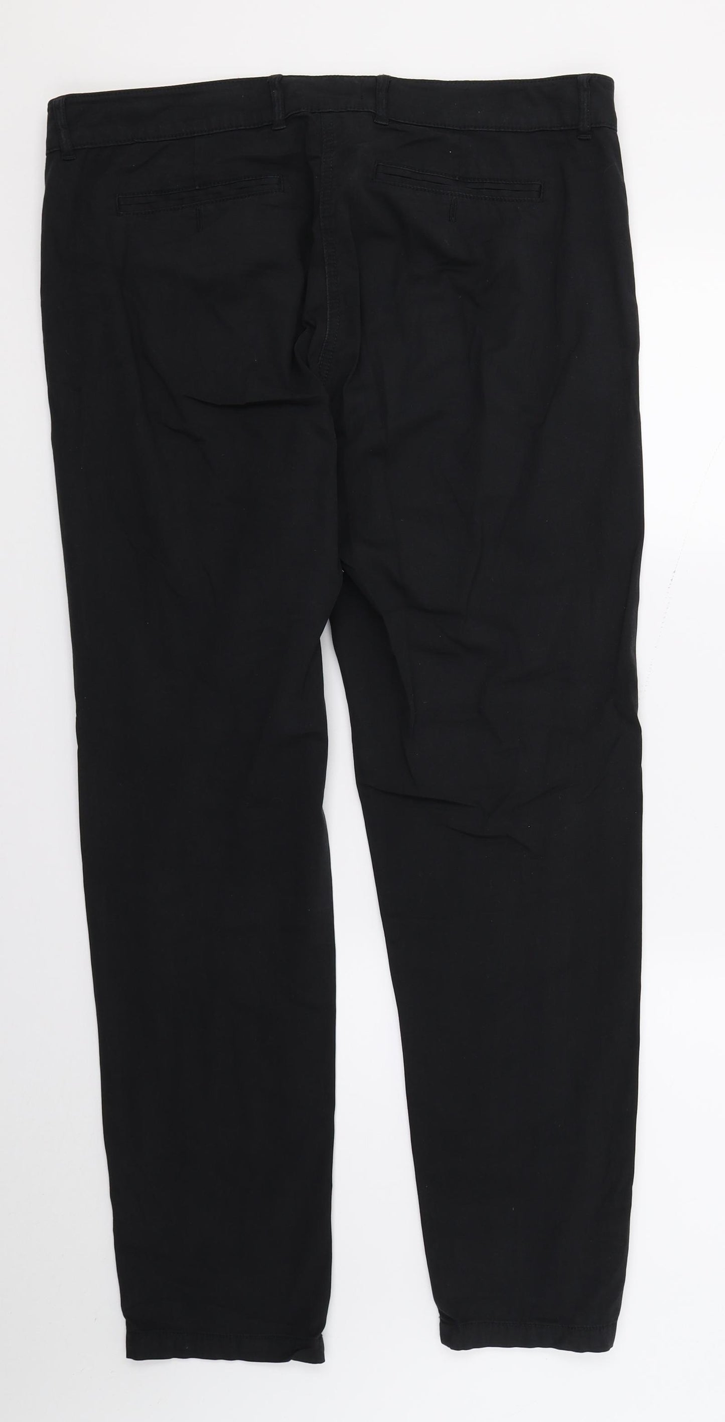 M&S Womens Black   Chino Trousers Size 14 L29.5 in