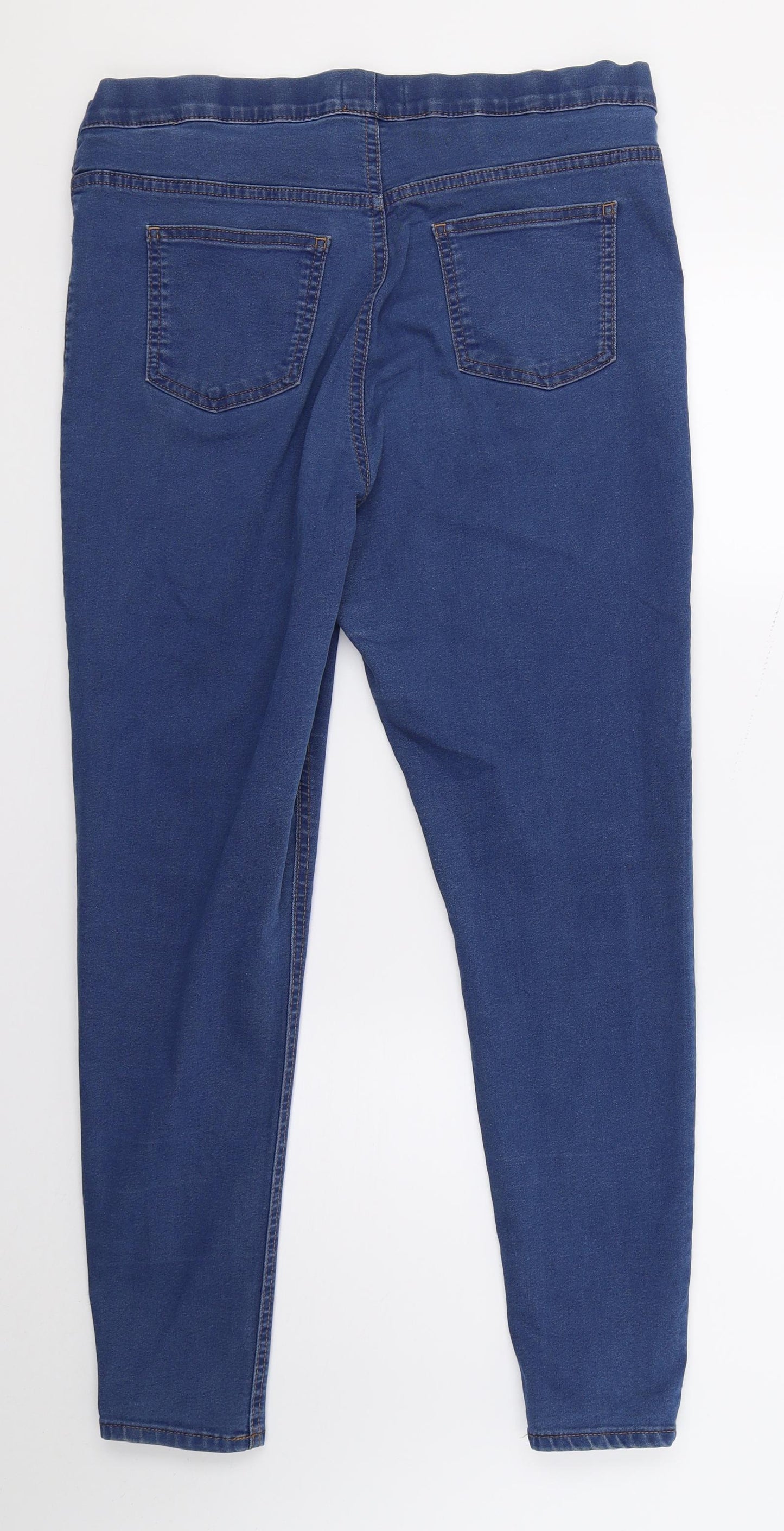 M&S Womens Blue  Denim Jegging Trousers Size 16 L28 in