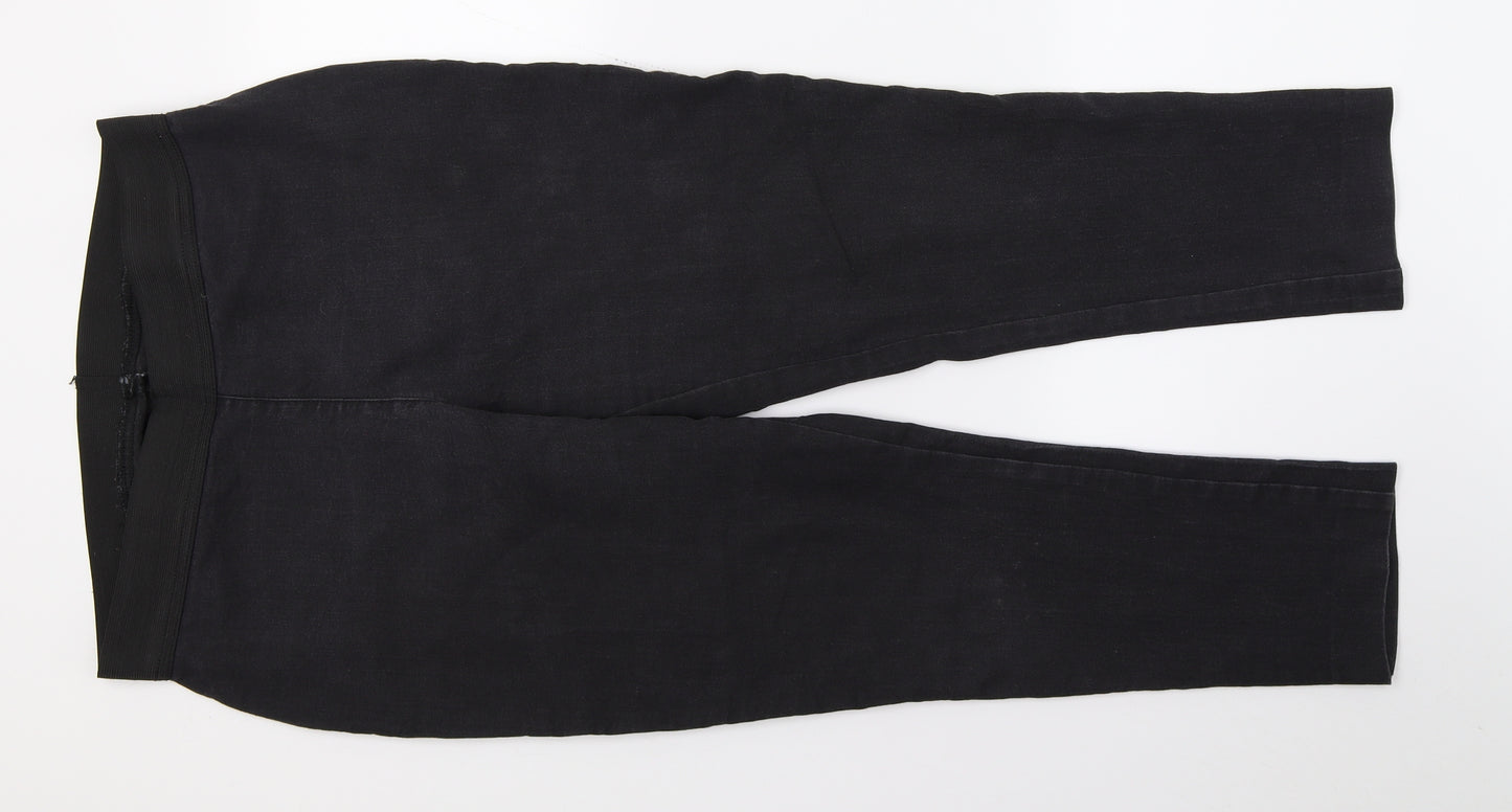 M&S Womens Black  Denim Jegging Trousers Size 14 L26 in