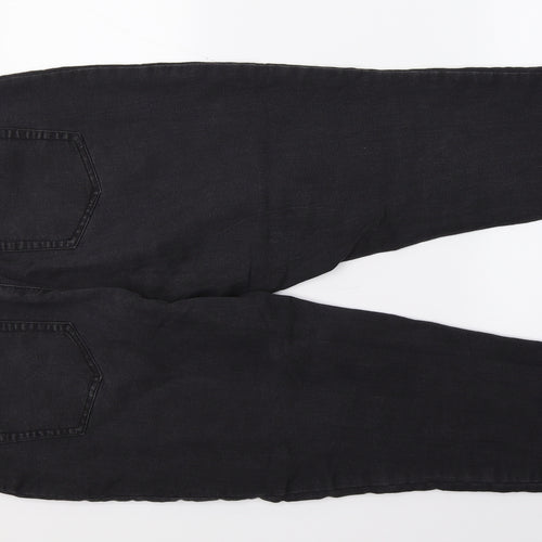 M&S Womens Black  Denim Jegging Trousers Size 14 L26 in