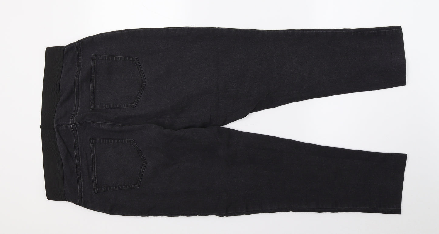 M&S Womens Black  Denim Jegging Trousers Size 14 L26 in