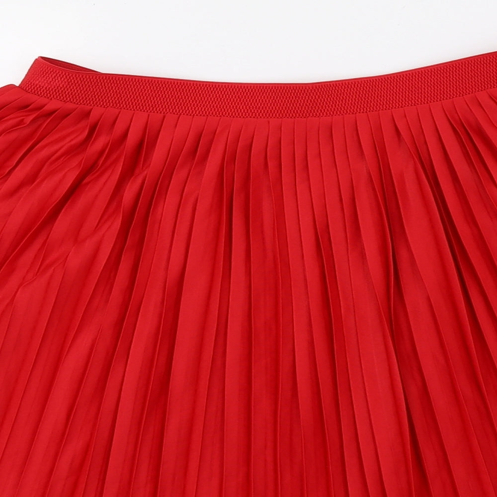 H&M Womens Red   Flare Skirt Size M